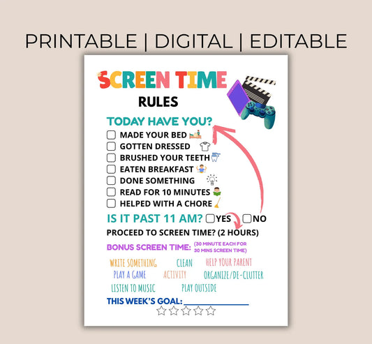 Kids Screen Time Checklist